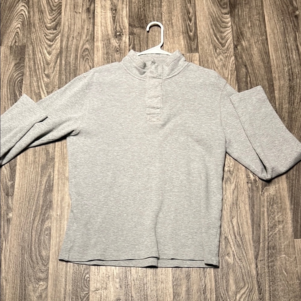 Gray Long Sleeve Mock Neck Top